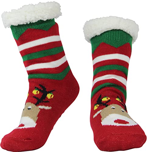 Image of BenSorts Women Winter Thick Slipper Socks with Grippers Non Slip Warm Fuzzy Socks Christmas Gifts