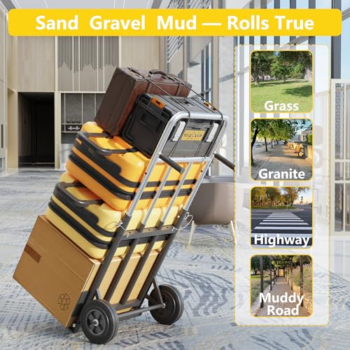 Carretilla plegable para carga hasta 600 lb con ruedas miniatura 6