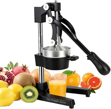 juice.Hand Press Juicer Machine, Manual Orange Juicer and Professional Citrus Juicer for Orange Juice Pom Lime Lemon Juice,Home and Commercial Extractors Squeezer, Easy to Clean,black