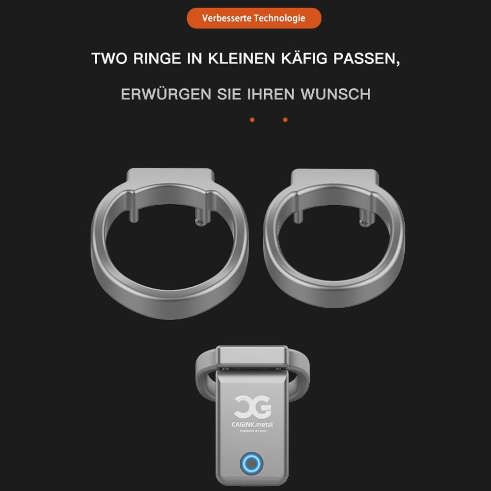 Kuaecr Peniskäfig APP Elektrischer Schock Chastity Cage für Male Mit 2 Penisringe Metall Keuschheitskäfig Peniskäfig Sexspielzeug SM Fetisch Extrem Penis Bondage Unterstützt Bluetooth-Timer-Sperre