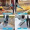 VERVEWAVE Leaf Blower Cordless, 20V Electric Blower with 2 X 4.0Ah Battery & Charger, 450-CFM 150-MPH Turbo Jet Blower with Adjustable Angle Handle, for Lawn Care, Garden, Yard
