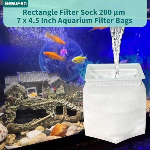 Image of 3 Pack Rectangle Filter Sock 200 μm 7 x 4.5 Inch Aquarium Filter Bags Aquarium Filter, Rectangle Aquarium Filter Sock, Rectangle Felt Filter Sock, Aquarium Filter Bags for Saltwater