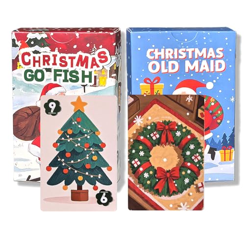 HXYCNNA 2 Decks Old Maid Card Games Go Fish Card Game Christmas Animal Playing Cards, Family Classic Party Games, Holiday Birthday Stocking Stuffers