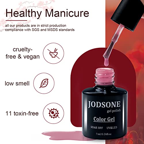 JODSONE Gel Nail Polish Starter Kit 10 Colors Black White Pink Green
