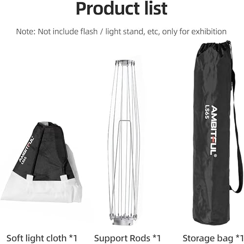 Miniatura 2 de AMBITFUL LS65 Linterna Softbox 25.6 pulgadas25.6 in Modificador de iluminación suave Bowens Mount Softbox para luz continua de video, luz de video