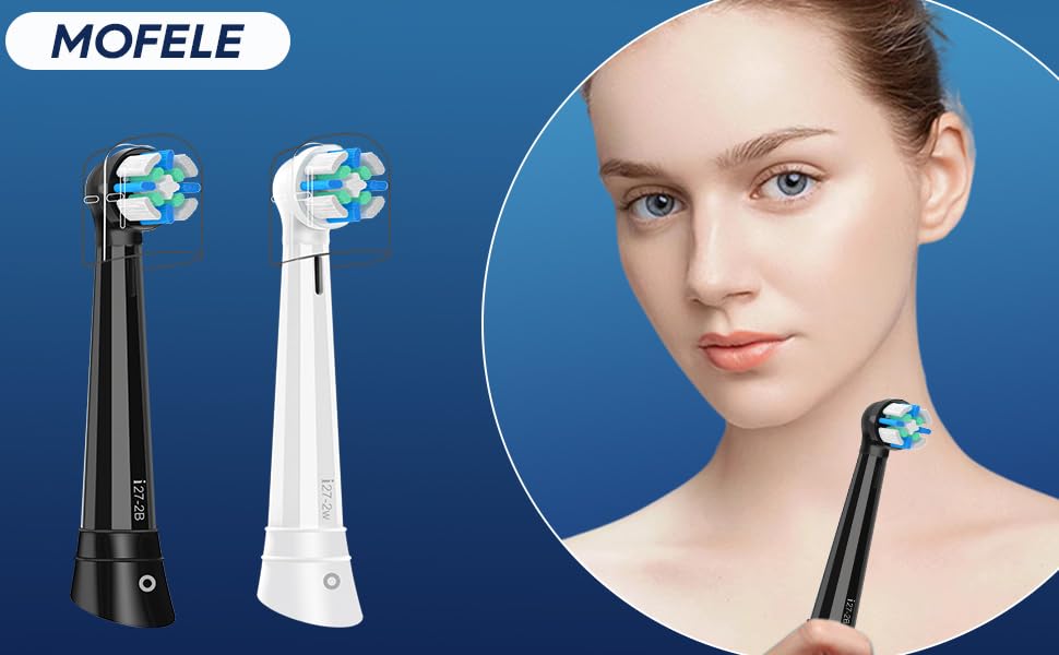 Image of 12 Pcs IO Replacement Heads Compatible with Oral B iO 2 /3 /4 /5 /6 /7 /8 /9 /10 Series Electric Toothbrush, Brush Heads with Medium Bristles Compatible with Oral B iO for Gentle Dental Care (Black)