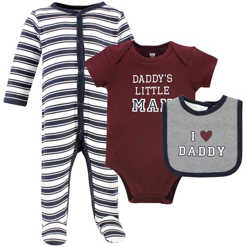 Image of Hudson Baby Unisex Cotton Sleep and Play, Bodysuit and Bandana Bib Set