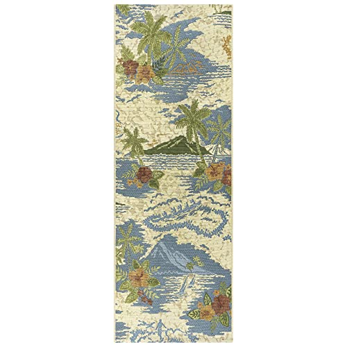Gertmenian Premium Printed Indoor Outdoor Rugs by Reyn Spooner - 2x6 Ft Runner, Soft, Durable, & Washable Tropical Rugs for Deck, Patio or Living Room - Pacific Paradise, Multi, 46758