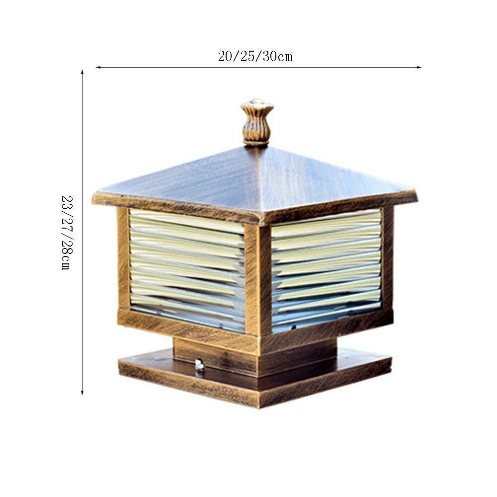 Potelet Eclairage Exterieur Lampes De Poteau En Fer Lampe Colonne Cour Extérieure Pilier Vintage Verre Pelouse Villa Jardin E27 Borne Eclairage Balcon(H23CM)