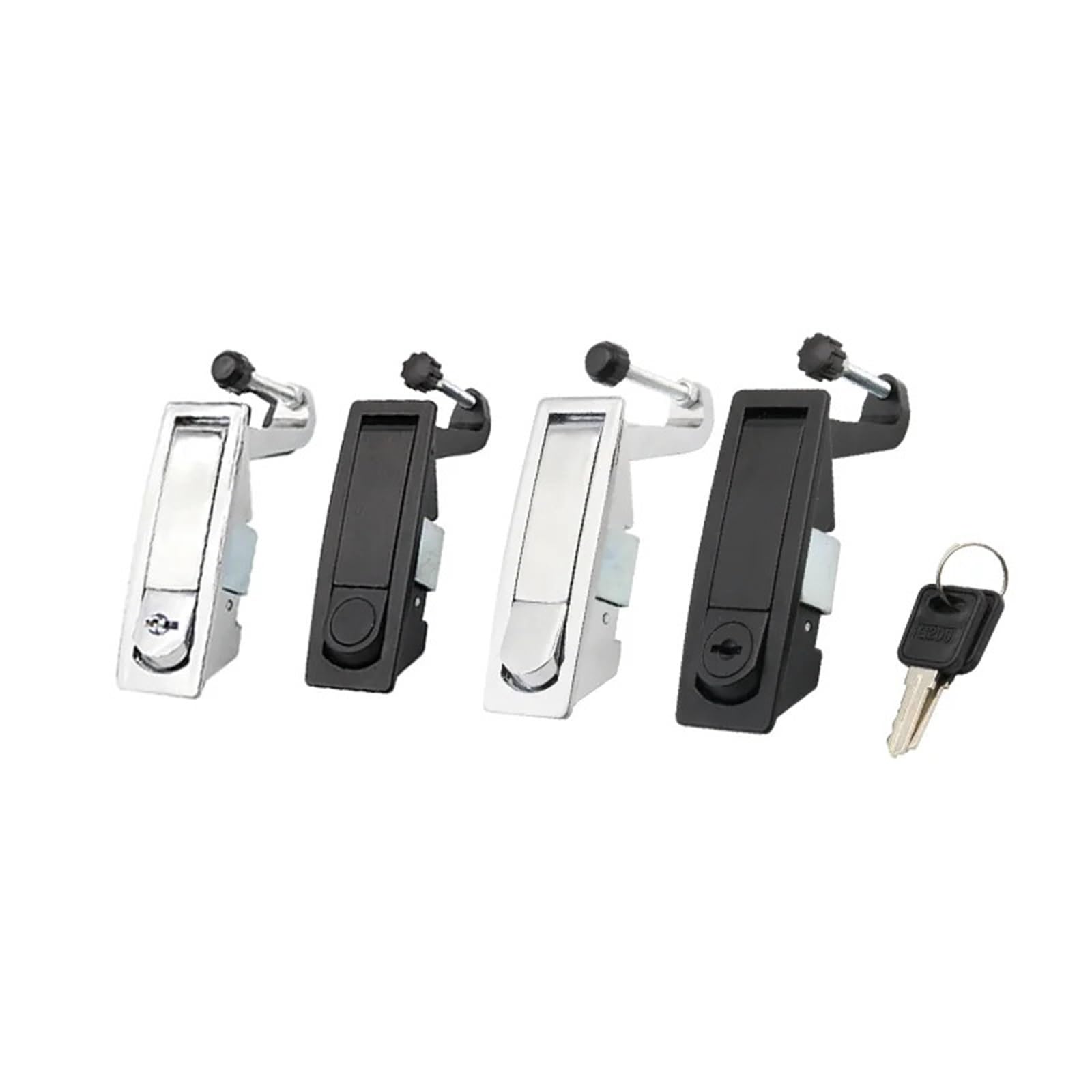 Sxolcoufoh Black No Lock Machinery Equipment Electrical Cabinet Box Press Type Bouncing Flat Lock 1Pcs(Black No Lock)
