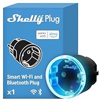 Shelly AZ Plug Schwarz, WLAN-betriebener Smarte-Steckdose, Leistingsmessung, 12 A, 2500 W, Frustration-Free Setup, Kompatibel mit Alexa, kein Hub Erforderlich, Geräteüberwachung, Fernsteuerung