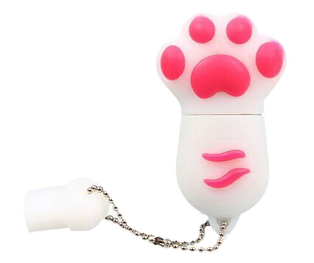 Premium White/Pink "Paw"USB Flash Memory Drive 8GB
