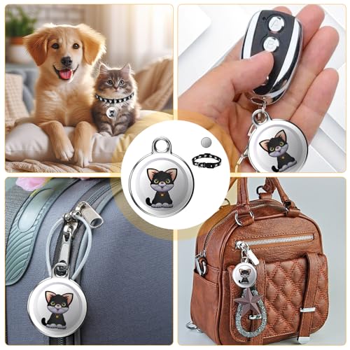 NAVESO Mini Gps Tracker Katze Hund, Katzen Tracker Ohne Abo, Katzentracker Klein Gps mit Halsband, Haustier Trackerfür Katzen, Hunde, Schlüsselschnalle,Echtzeit-Standortverfolgung,Ip65 Wasserdichter