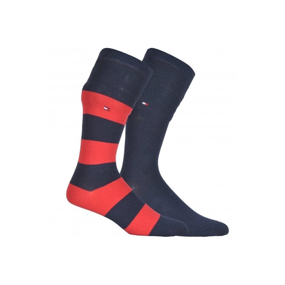 Tommy Hilfiger 2-Pack Rugby Stripe Socks, Red/Navy 8.5-11 Navy