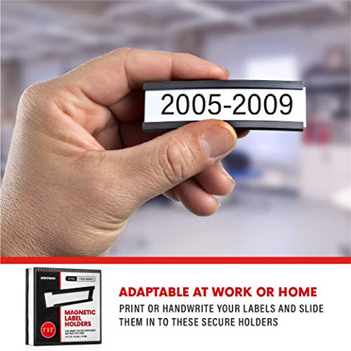 Minomag Label Holders 1x3 Inches (25 Count) C Channel Data Card Holders for Metal