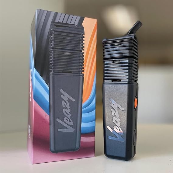 Storz & Bickel Veazy Portable Dry Herb Vaporizer - Hybrid Heating Convection+Conduction, Button Control and Web App, Ceramic Chamber, USB-C, Compact Design (Blue)