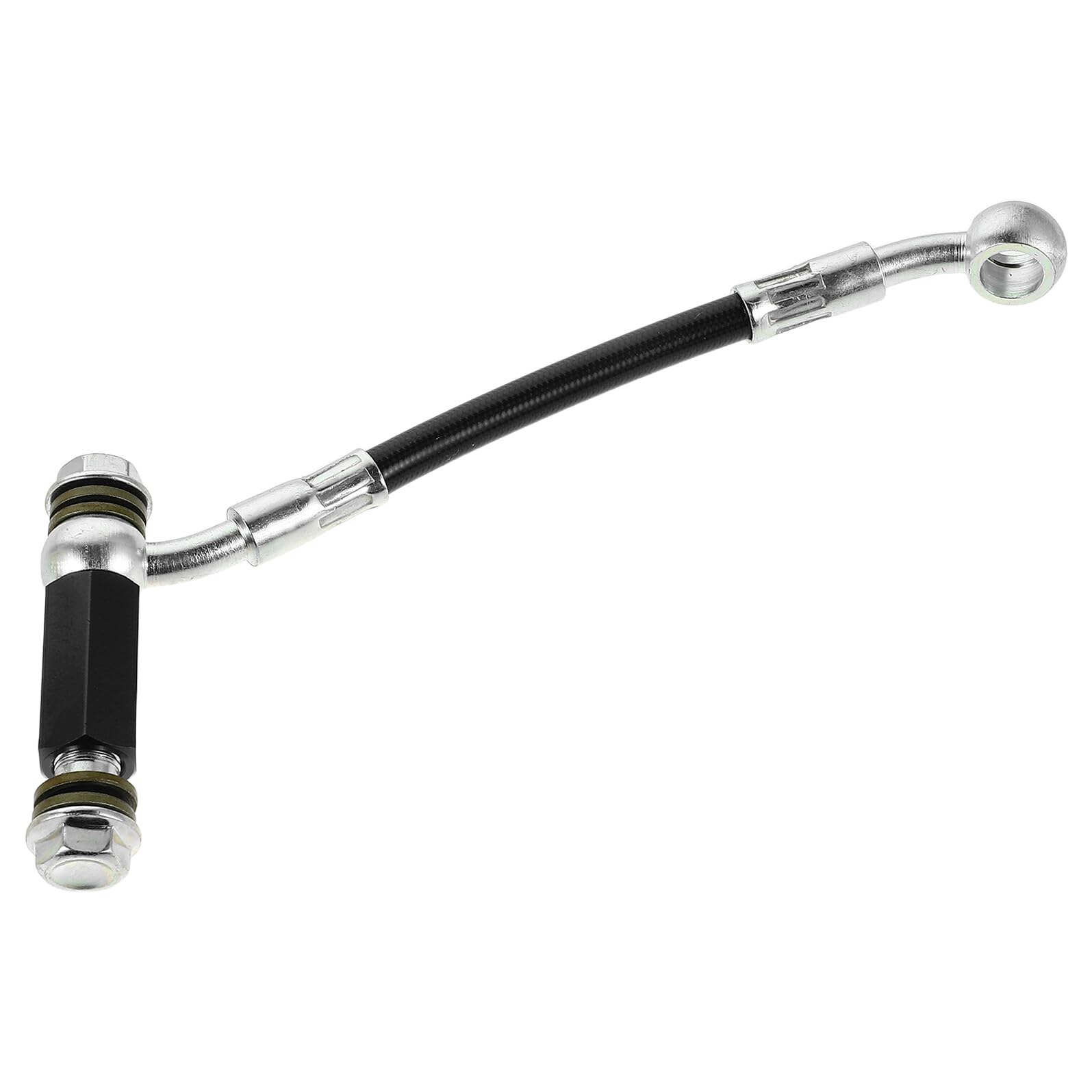 Extensor de manguera de aceite de freno doble vía negro para reparación de sistemas hidráulicos