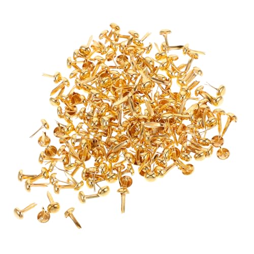 Tofficu 200pcs Metal Fasteners for Crafts Scrapbook Brads Mini Paper Fasteners DIY Decorative Pins 4.5 x 8mm Reliable Iron Material