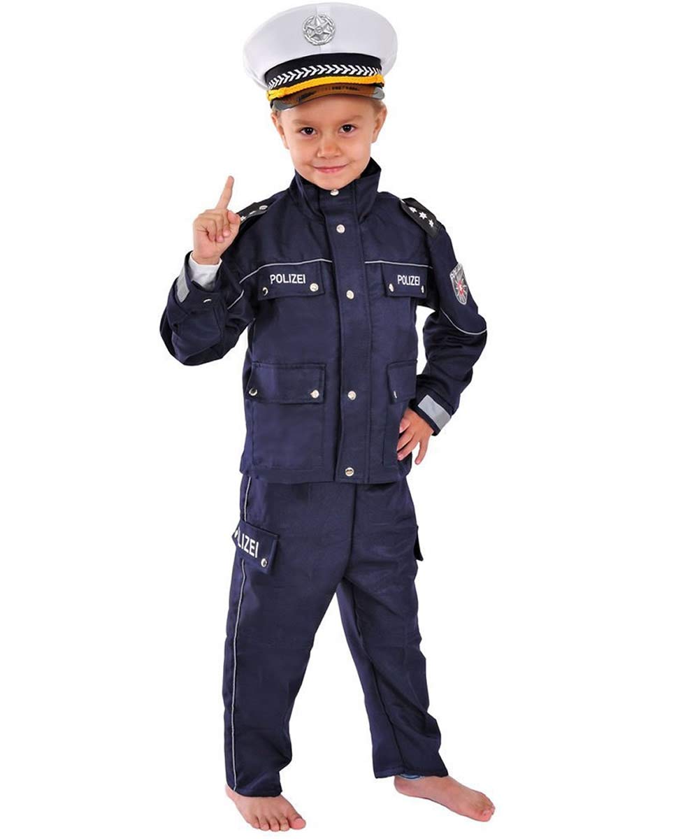Polizei Kinder Einsatzkommando Kostüm 122-128 für Fasching Karneval Polizist SEK