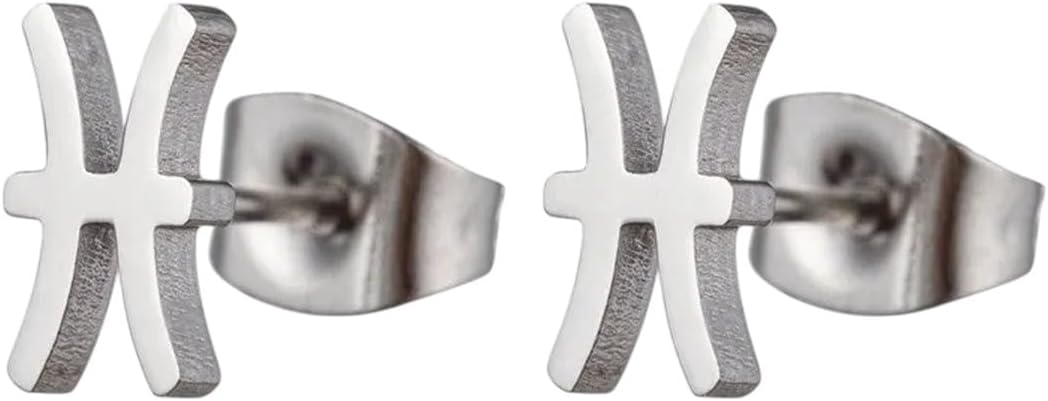 New 2026 12 Constellation Stud Earrings For Women Zodiac Sign Astrology Jewelry Leo Aries Scorpio Ear Cartilage Female Birthday Gift Fashion Accessories Creative