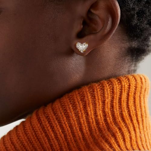 MYEARS Women Stud Earrings Gold Cluster Cubic Zirconia 14K Gold Plated Small Simple Hypoallergenic Everyday Jewelry2