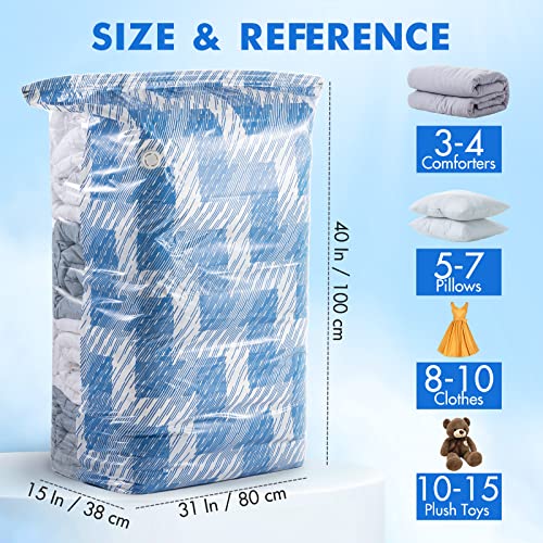 TAILI Extra Large Vacuum Storage Bags Cube 4 Jumbo Reusable Vacuum Pack Bags for Clothes Duvet Travel and Home Comforters Blankets Bedding Compression,Space Saver - Image 2