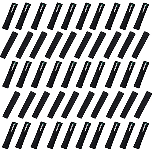 OBANGONG 50 Pcs Velvet Pen Pouch Sleeve Holder Single Pen Bag Holder Pencil Bag Case for School,Office-Black