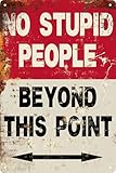 Metal Sign Funny Quote No Stupid People Metal Tin Sign Wall Decor Vintage People Beyond This Point Tin Sign Retro Decor Gift Wall Decor For Bars Restaurants Cafes Pubs 8x12 Inch