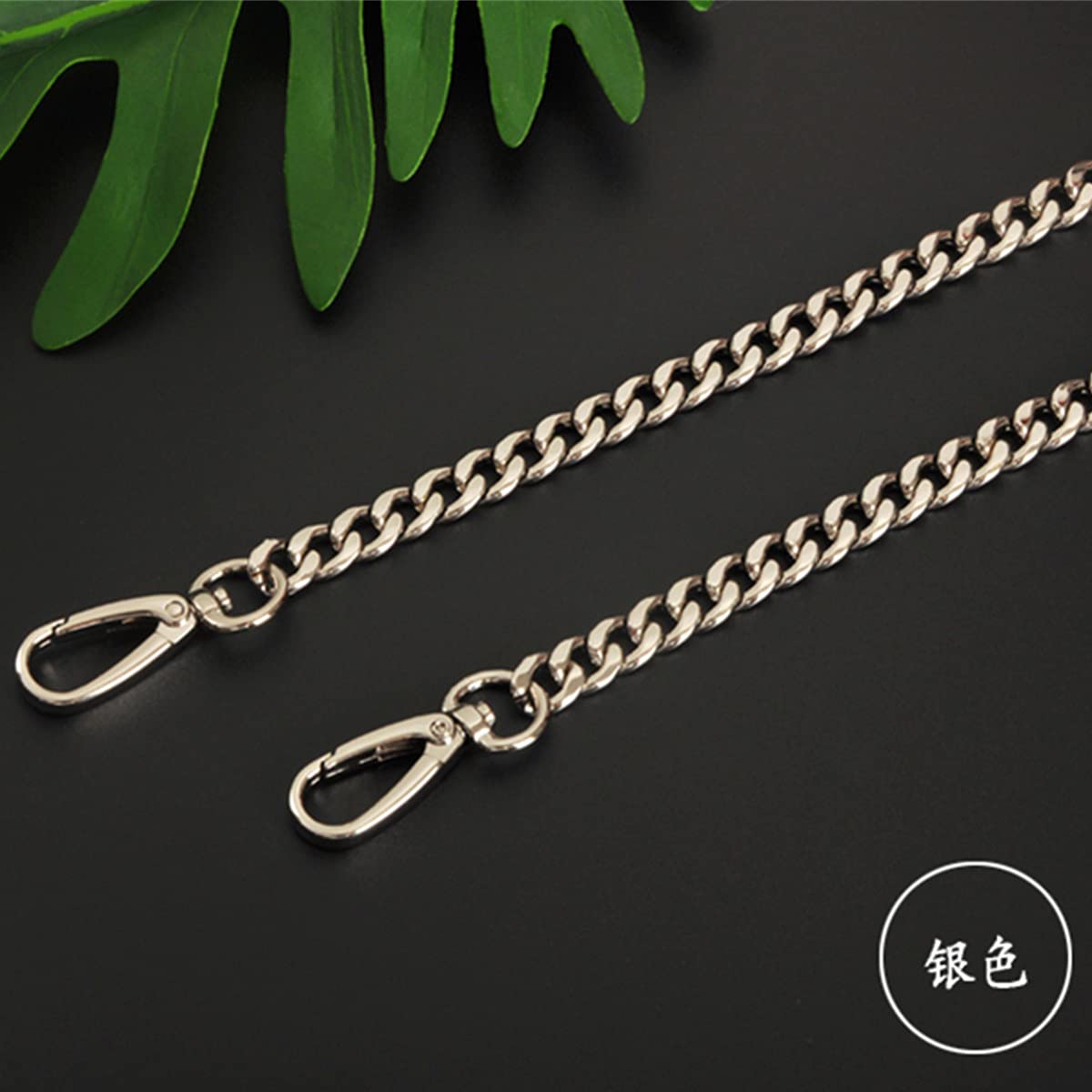 Cadena, cadena de bolso, correa de bolso, cadena extensora de bolso. Monedero plano Correa de cadena plateada Reemplazo for cartera de mano Bolsos de mano Bolso bandolera de hombro Ancho 0,9 cm(Length