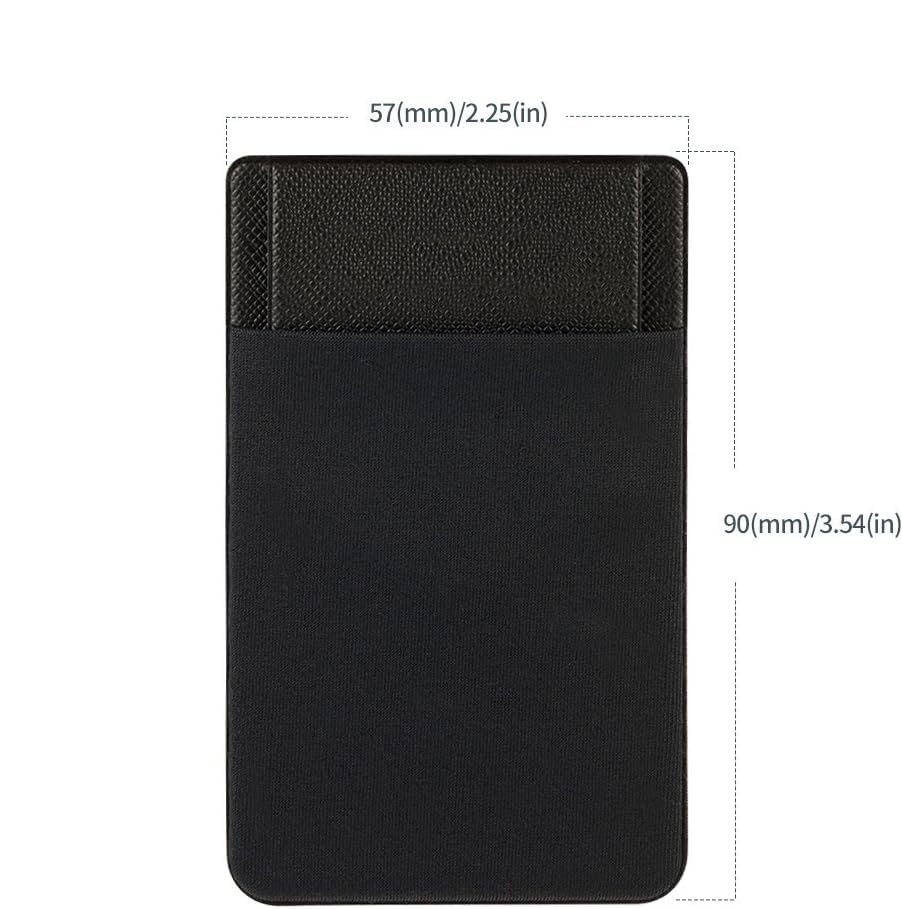 Image of Mizi (2 Pack Adhesive Phone Wallet with Flap, 4 Cards Holder for Back of Phone Stick on Phone Cases for iPhone /Android /Samsung Galaxy - (Grey /White)