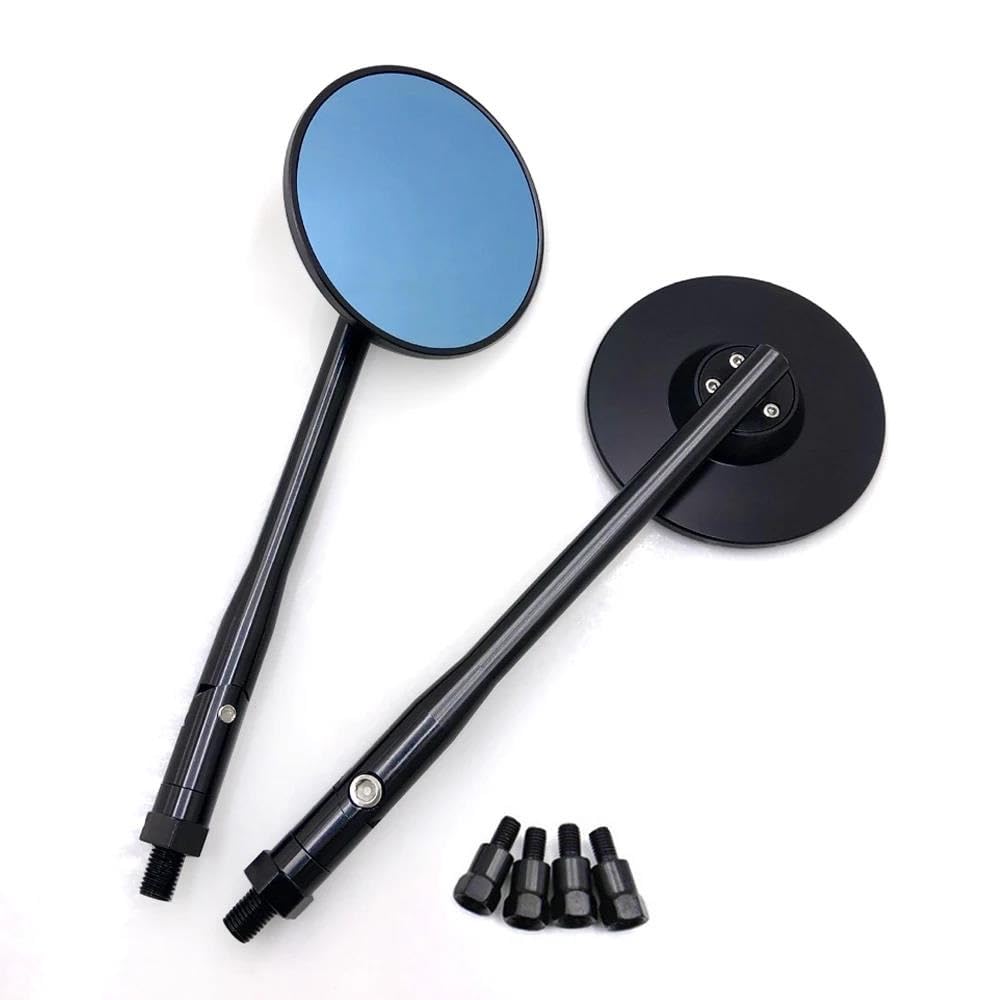 Ensemble rétroviseurs pour moto Rétroviseurs Latéraux Ronds Universels Noirs Moto Pour Royal Enfield Pour Interceptor 650 Pour Continental GT