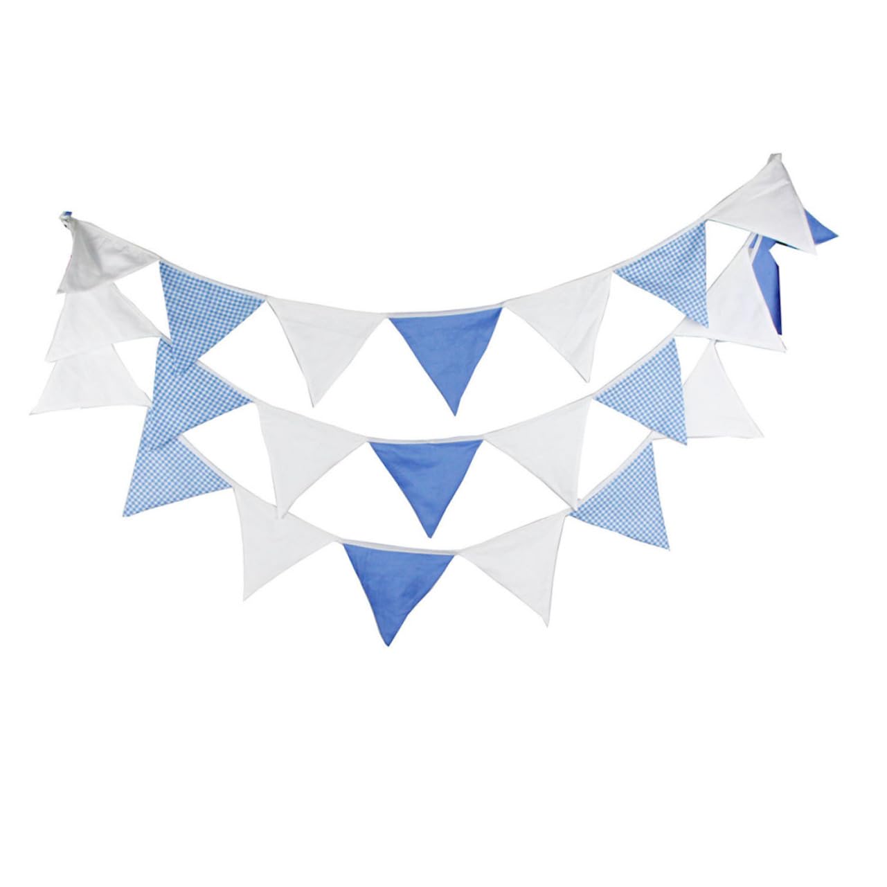 3stücke Triangular Flag Bunting Für Hochzeiten Und Geburtstagsfeiern Blau-weiße Baumwollgirlande Fach Dekorative Wimpel Für Festliche Anlässe Einfache Aufhängung Und Sichere