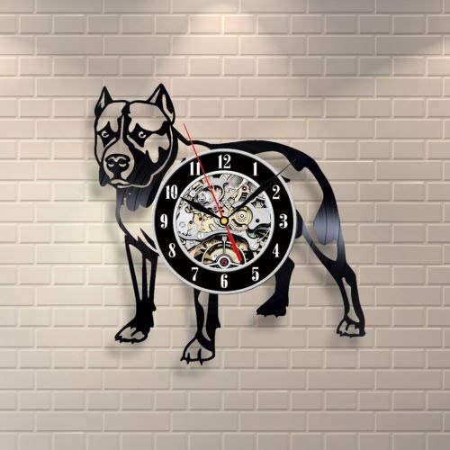 Reloj de pared vintage de vinilo con diseño de perro miniatura 1