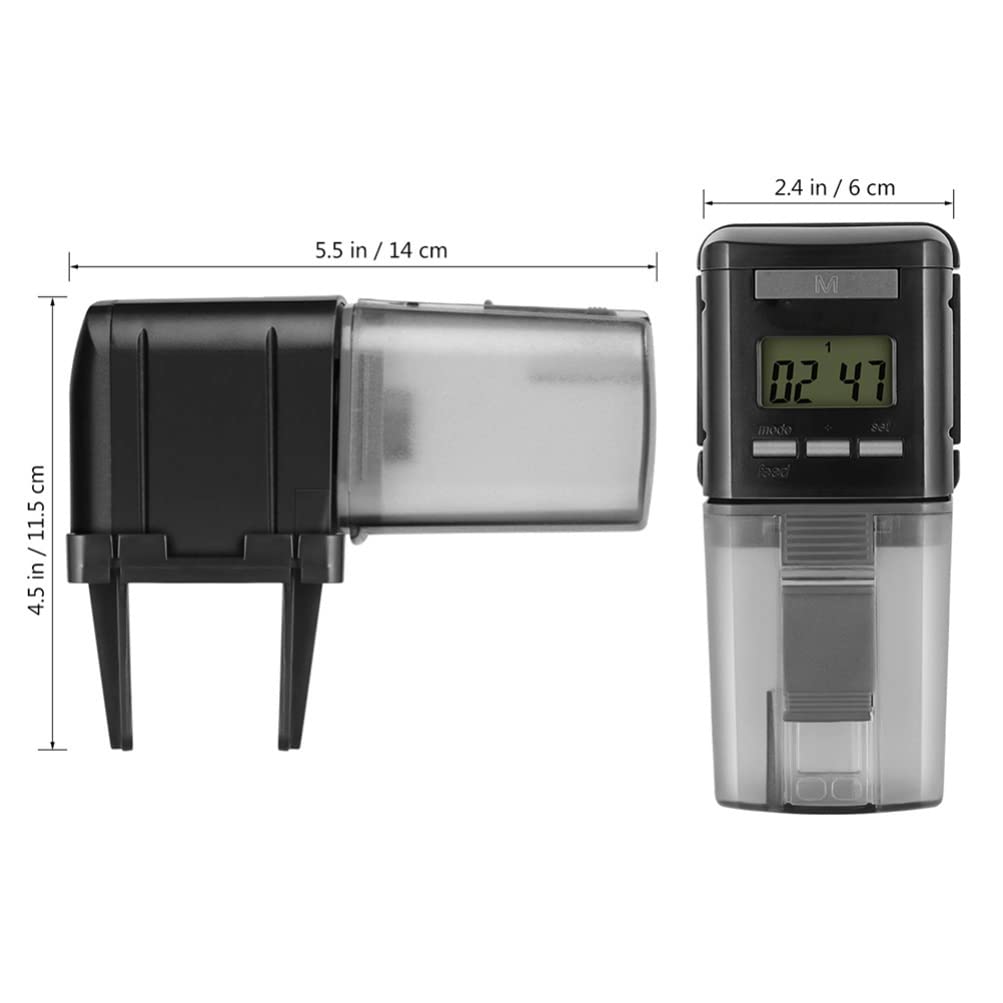 YARNOW 1 Alimentatore Automatico Per Pesci Alimentatore Automatico Per Pesci Per Acquario Pulsante Schermo Lcd Distributore Di Cibo Per 1-4 Volte