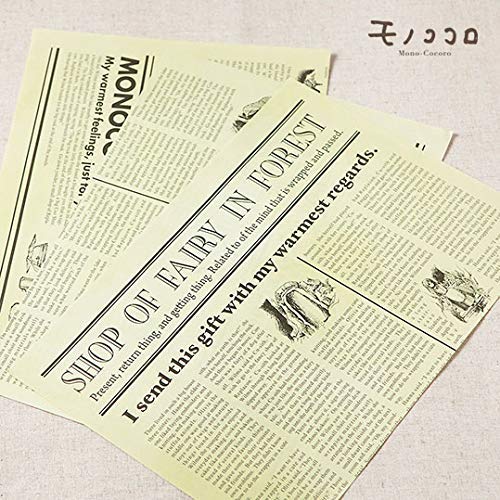 Amazon | 包装紙-13028-英字新聞-A4 (A4・50枚入) 英字新聞モチーフ