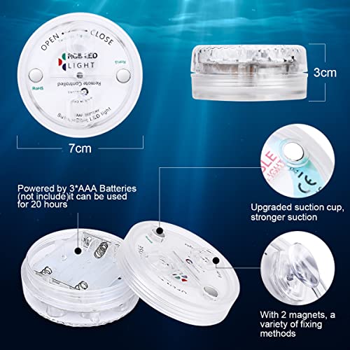 Innedu Luce LED Sommergibile, 16 Colori Luci a Sommergibili Impermeabile, 13 Perline LED, Telecomando RF, Luci per Laghetto per Giardino, Piscina, SPA, Acquario, Decorazioni per la casa(1Pcs) - Image 5