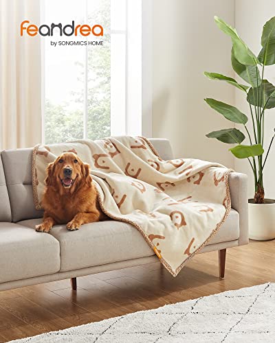 Miniatura 2 de Feandrea Manta Impermeable Para Perros, Vellón Y Franela, Para Perros Medianos Y Grandes, Gatos, 152 X 127 Cm, Xl, Reversible, Protección Para Sofá, Cama, Lavable A Máquina, Beige Ppb060k01