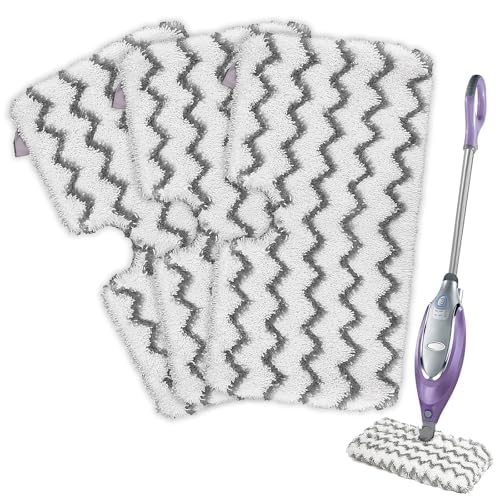 3 Pack Steam Mop Replacement Pads, Microfiber Steam Mop Pads with Scrub Strips, Compatible with Shark Steam Pocket Mop S3500 Series (S3501, S3601, S3901), Washable Pads for Sealed Hard Floors