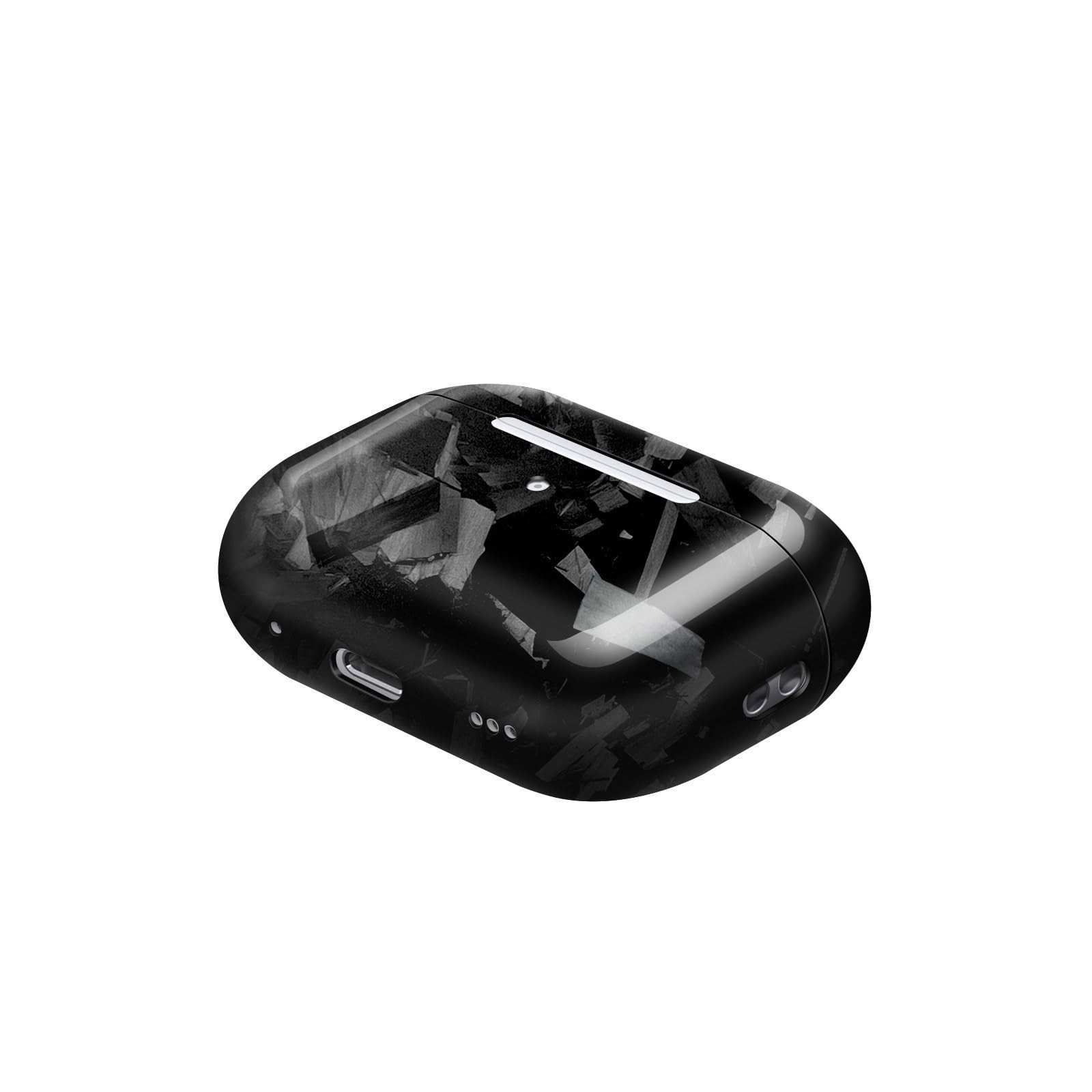 Étui élégant en carbone pour écouteurs avec compatibilité de charge et coque en carbone sécurisée