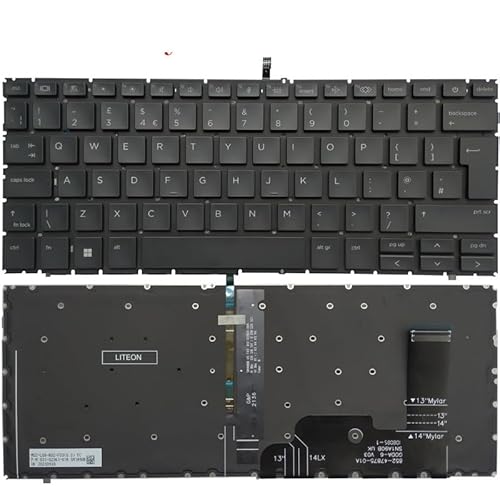 HP ELITEBOOK 830 835 840 845 ZBook Firefly 14 G9 G10 G11 用ロシア語/米国/英国/ラテン語/フランス語ノートパソコンキーボード(バックライト付き)(UK with backlit)