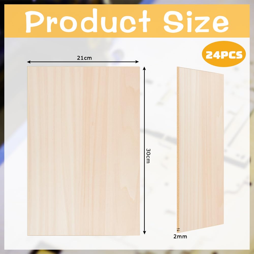 Fogli Di Compensato A5 - 15 Pezzi 2mm, Per Taglio Laser, Pirografia E Fai Da Te