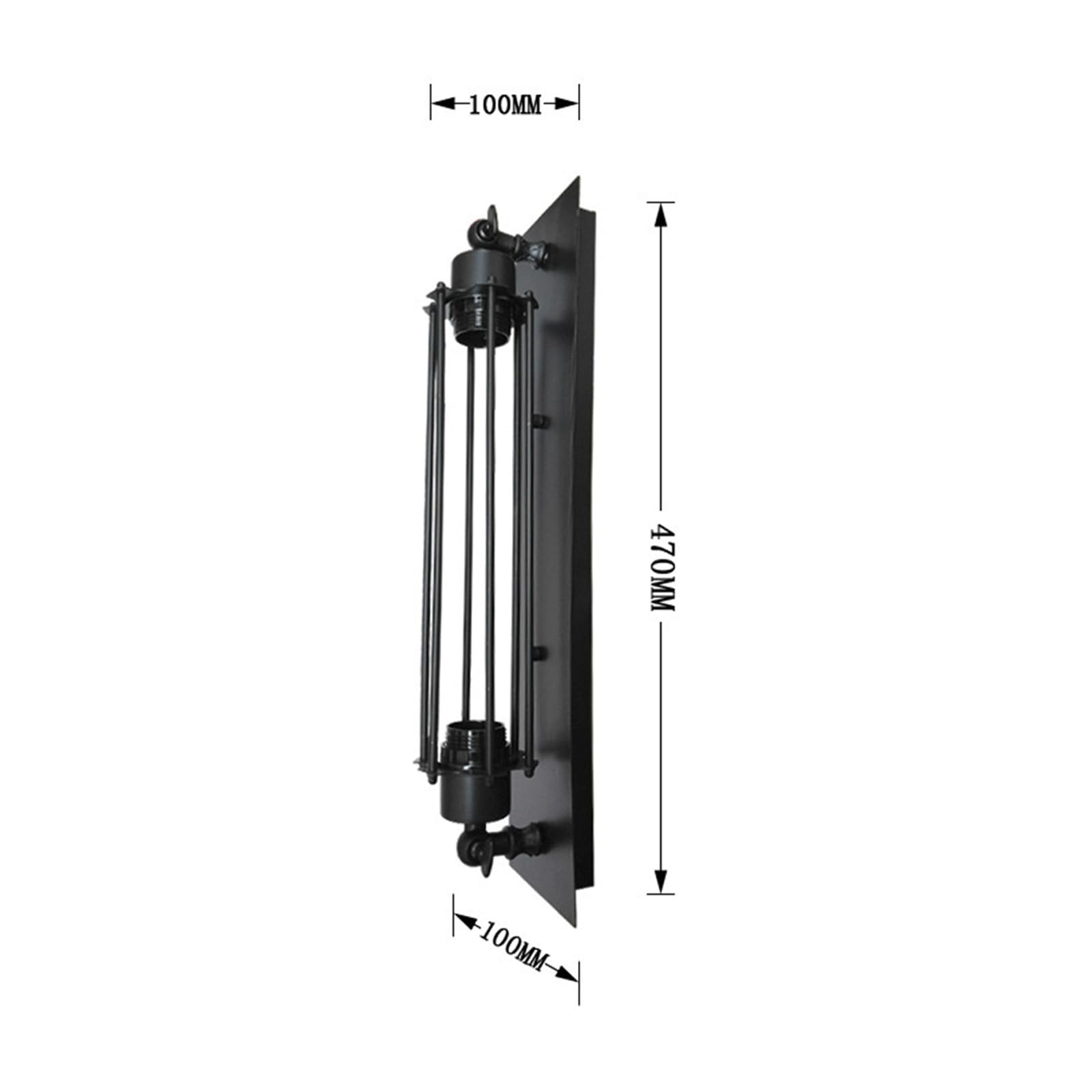 Wandlampe LED Vintage Industrial Design Wandleuchte Innen Wandbeleuchtung Querflöte Dekorativ Wandleuchten Drahtkäfig für Schlafzimmer Wohnzimmer Esszimmer (Schwarz Silber,Warmes Licht)