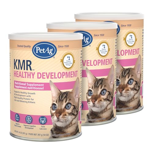 PetAg KMR Healthy Development - 14 oz, Pack of 3 - Great Tasting Nutritional Supplement for Cats and...