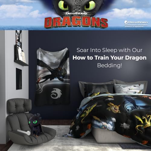 Image of How to Train Your Dragon Toothless Super Soft Plush Cozy Cuddle Pillow Buddy with Light Up Eyes for Comfort, (Officially Licensed Product) by Franco