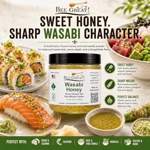 Miel con Wasabi Bee Great 8 oz miniatura 3