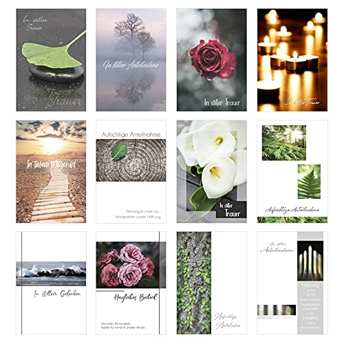 Edition Seidel Set di 12 biglietti di condoglianze...