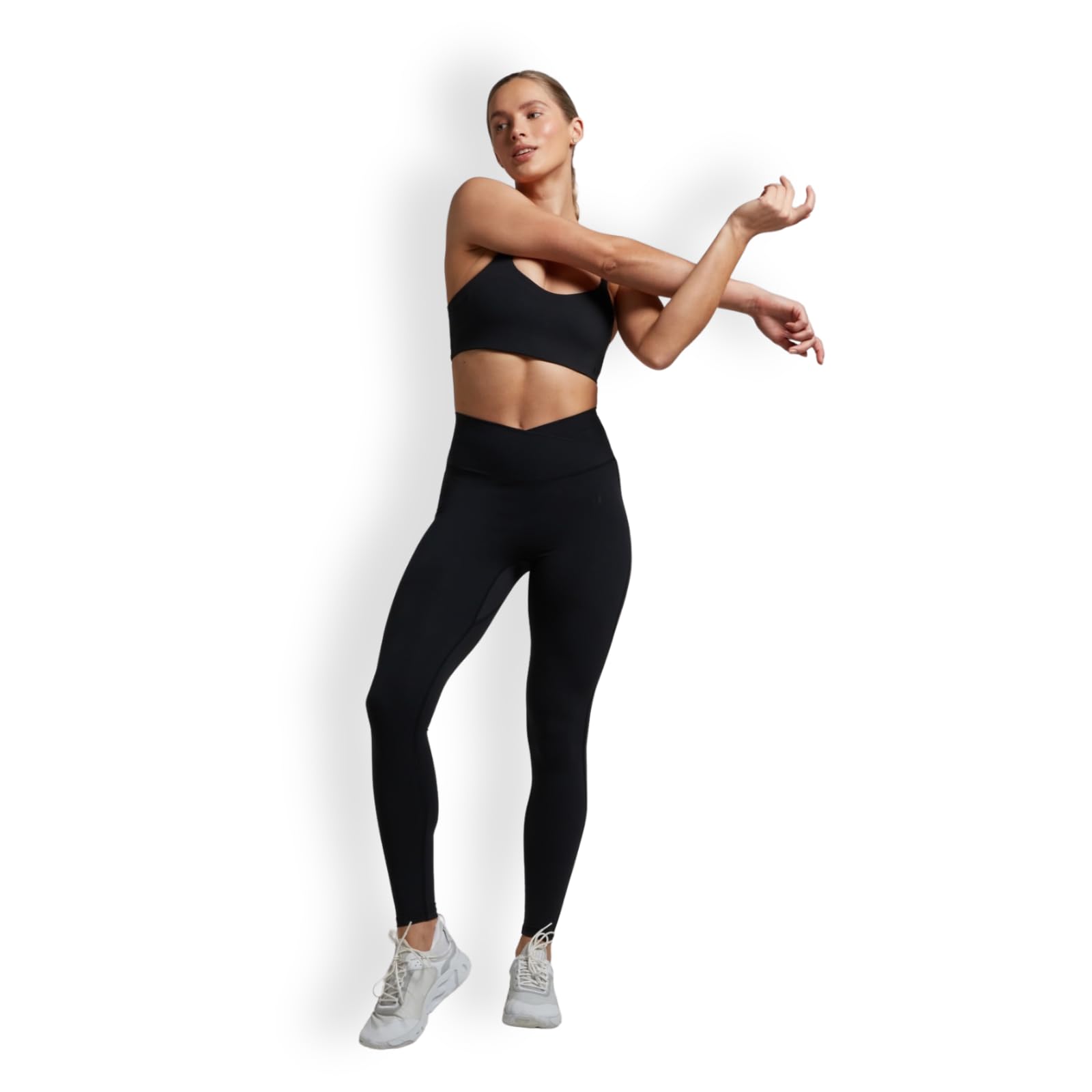 Myprotein Women's Black Mp ’S Tempo Leggings – | Soft Touch Workout Leggings With Cross-Over Waistband | Sweat-Wicking, Quick-Dry Training Bottoms - S