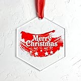40Pcs Clear Acrylic Christmas Ornaments ,Flat Acrylic Ornament Blanks for DIY Craft Clear Plastic...