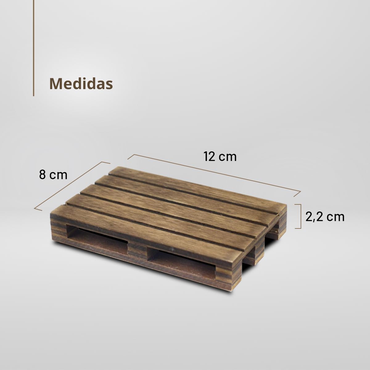 Mini Palets de Madera Natural Envejecida 6 Unidades 12 x 8 x 2,2 cm Decoración Posavasos