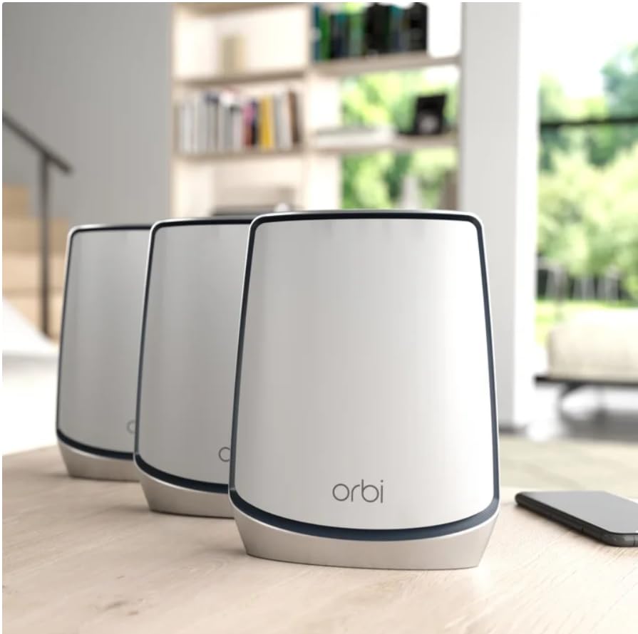 Image of NETGEAR Orbi RBK843S AX6000 Wi-Fi 6 Mesh System, 8,000 sq. ft. Whole-Home WiFi with Speeds up to 6Gbps,Connects up to 100 Devices